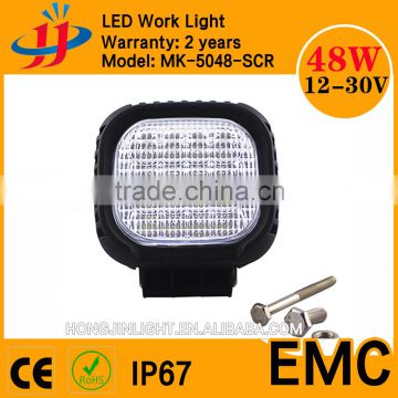 Brightness 48W car led work light Automotive 12v 24v 4080LM machine led working light