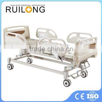 High Quality Movable ICU ABS Side Rails Manual 3 Cranks Hospital Bed