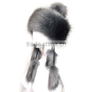 Sya 2015 New design women winter grey faux fur hats