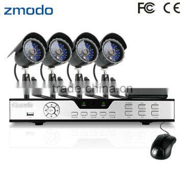 Zmodo 4CH DVR Sony CCD Outdoor Camera Complete CCTV System