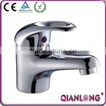 QL-0582 hot and cold brass polished nickel bathroom basin faucet mixer