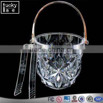 Acrylic Ice Bucket Bar Tong Container Plastic Wine Chiller Cooler