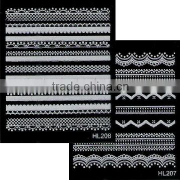 3D nail art strip sticker lace