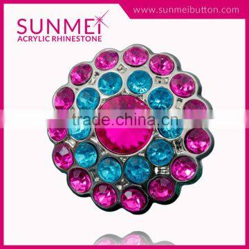 Taiwan Wholesale Fashion 26mm Rhinestone Snowflake Embellishments Button