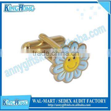 Customized Sun flower soft enamel metal cufflink