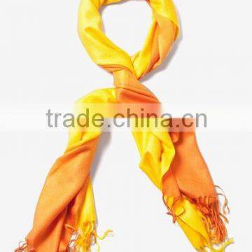 Yellow Acrylic Gradient Rainbow Viscose Pashmina scarf