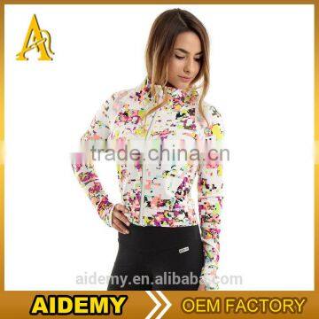 Oem Dongguan Sublimation Long Sleeve Active Sports bomber Jacket/workout Jacket/training fitness wear