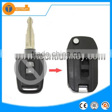 2 button car flip remote key shell with logo and uncut blade chip groove for Chevrolet Captive