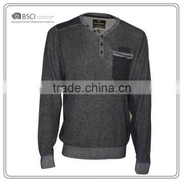 100% Wool Sweaters for Men in Grey Color