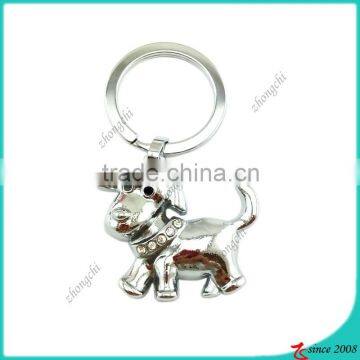 silver metal alloy dog key chain