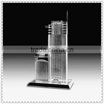 Fashional Crystal Etched Building Ornaments For Table Decoration