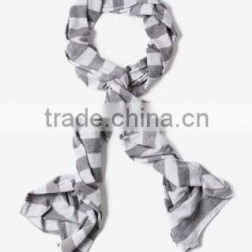 2016 trendy mens caravan wide striped 100% polyester cheap scarf