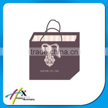 brown chocolate color shopping bags with company logo