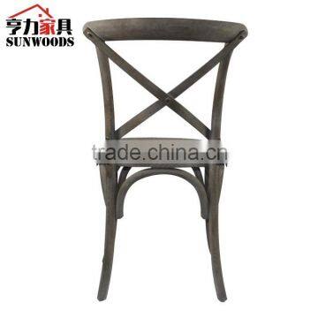 Hot Sale Bistro Solid Wood Rattan Seat X Cross Back Dining Chairs