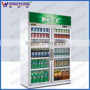 480L soft drink commercial used upright glass door refrigerator