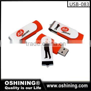 Free sample plastic swivel usb stick with full capacity wholesale (USB-083)