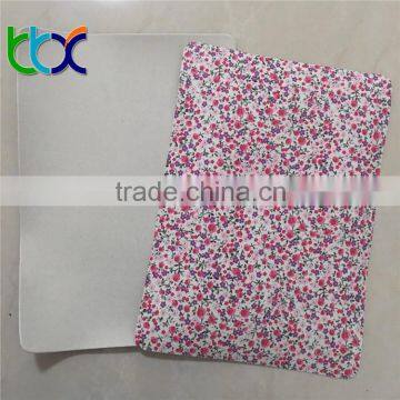 beatiful flower design print polyester fabric Eva coated fabric for shoes making