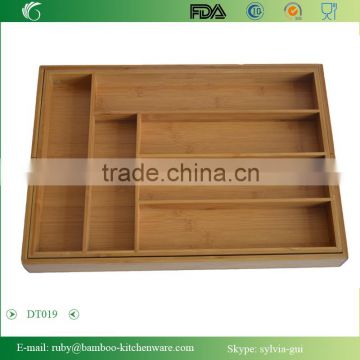 DT019/ Bamboo Kitchen Organizer Inner Drawer Cutlery Tray Storage Compartment