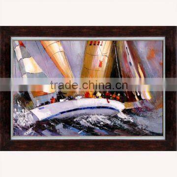 Handmade Knife Sailing Boats abstract Painting on Canvas