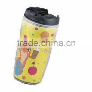 450ml can DIY color paper insert double wall plastic travel mug