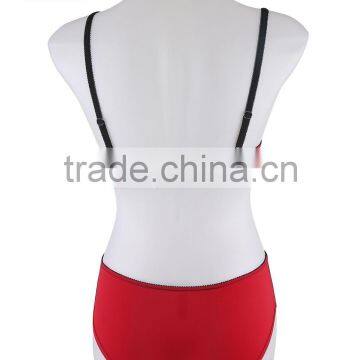 Mature Women Sexy Nylon Red With Black Color Lace Fancy Bra Panty Set, Bra and Panty photo-4