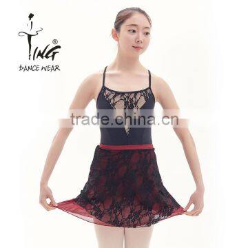 2016 latest adult sexy gymnastic camisole lace skirted leotard