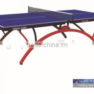 Folding cheap design blue color folded portable ping- pong table