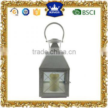 Hanging white LED candle metal candle lantern for wedding decoration