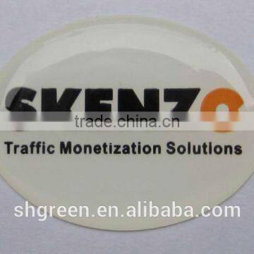 Transparent epoxy resin domed sticker for vehicle