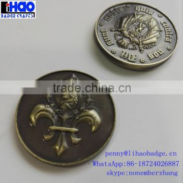 Manufactory direct made custom 3D antique gold/bronze/copper metal coin