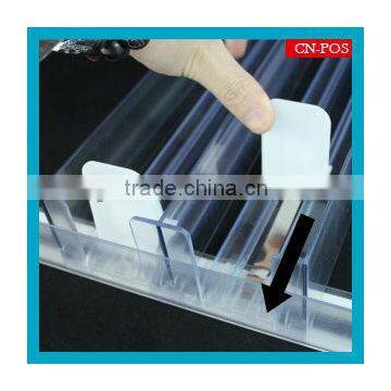 supermarket plastic pusher for goods dividing