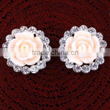 Floral Patterned Diamond Rhinestones With Chiffon Flower DIY Hair Accessories photo-2