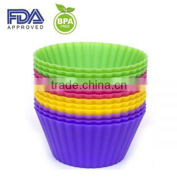 Round Non-stick Reusable Mini Silicone Rubber Cupcake Muffin Baking Cups