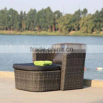 Alum Chaise Lounge With Folding Awning Beach Sun Lounger photo-3