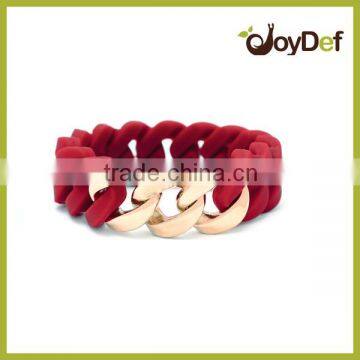 Maroon + Rose Gold silicon braclet