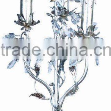 Silver foil three lights antique crystal table lamp