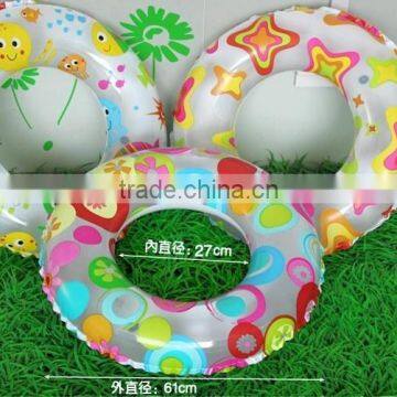 Printing pattern inflatable PVC swim ring, inflatable donut swimming ring for water sports