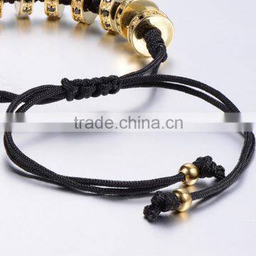 Stainless Steel Jewelry Rhinestone Evil Eye Bracelet Gold Plated Beads for Jewelry Making photo-5