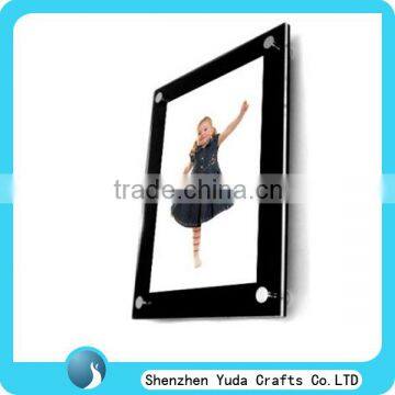 wall mounted black cute girl photo frame can be customized acrylic frame for home decoration acrylic panel picture frame