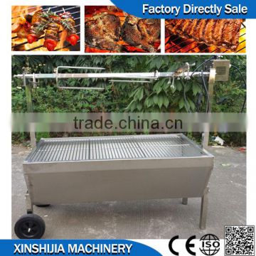 Rotary stainless steel outdoor charcoal grill