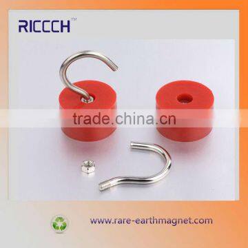 Strong Neodymium Rubber Cover Magnetic Hook photo-3