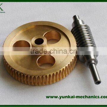 Brass worm gear and precision lead screw, electric water pump spare parts by cnc machining