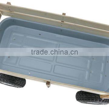 Wood Wagon ALL Terrain Pulling Red Railing Easy go Children Kids Wagon photo-3