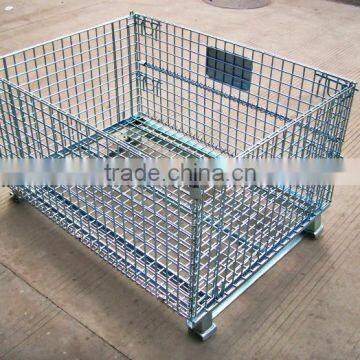 Industrial Stackable Welded Steel Wire Mesh Pallet Cage For Warehouse Storage