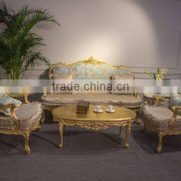 Elegant Neoclassical European Style Three Seaters and Arm Chair Set, Tassel Design Sofa Set