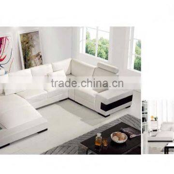 Bisini Fancy Genuine Leather White Living Room Corner Sofa