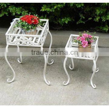 POWERLON shabby chic wrought iron metal plant stand home and garden furniture