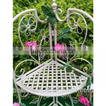 POWERLON Vintage Foldable Metal 3-tier Corner Shelf Plant Stand for Outdoor and Indoor Use photo-2