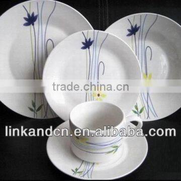 Elegant white 20pcs porcelain dinner set