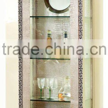 Foshan Wholesale Price Golden Tempered Glass Stainless Steel Wine Display Cabinet photo-5